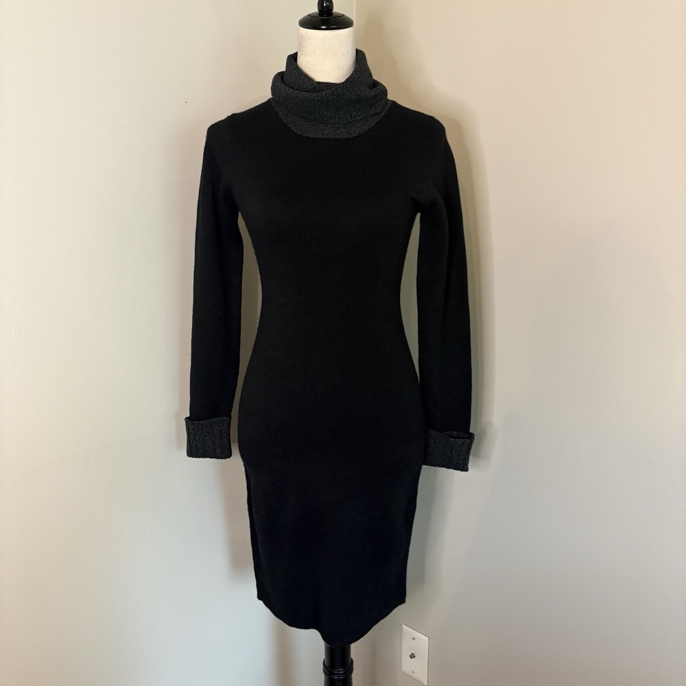 VTG Great American Sportswear Black Gray Small Bodycon Sweater Dress Australia